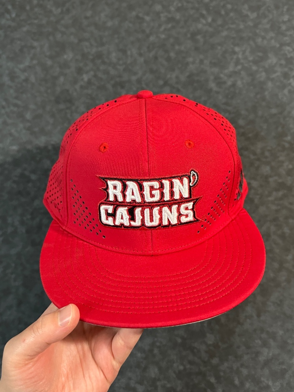 NEW Adidas Louisiana Ragin' Cajuns Performance Mesh Red Adjustable Hat